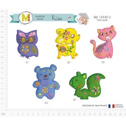 M15440 Embroidered Puffy Animals