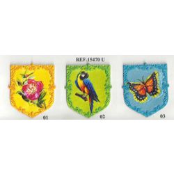 M15470 Flower/Parrot/Butterfly Badge
