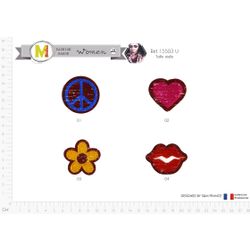 M15503 Peace/Heart/Flower/Lips