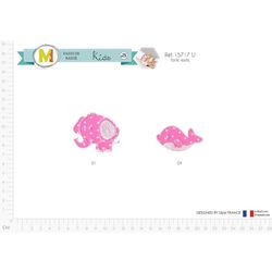 M15717 Pink Polka Dot Elephant and Dolphin