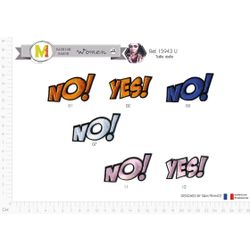 M15943 Comic Style &Yes!/No!& Appliques
