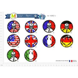 M16082 Overlaid Flag Appliques