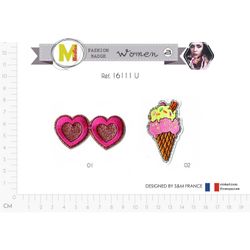 M16111 Ice Cream, Hearts Appliques
