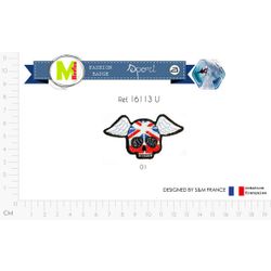 M16113 UK Flag, Skull Appliques