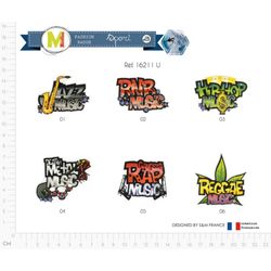 M16211 Music Genre Appliques