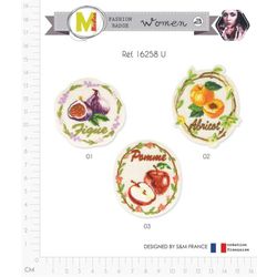 M16258 Figs, Apricot, Apple Appliques