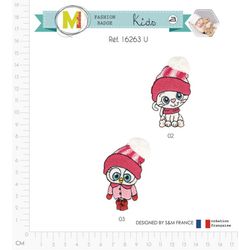 M16263 Cute Pink & White Appliques