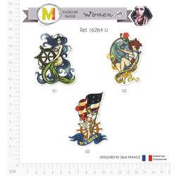 M16264 Mermaid/Pin-up Nautical Appliques