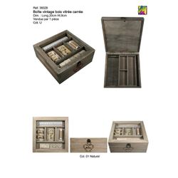 M36028 Top-Opening Vintage Wooden Box