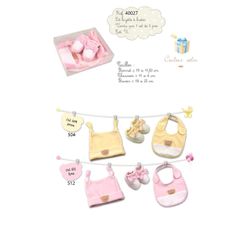 M40027 Baby Bib, Hat, & Shoes Combo