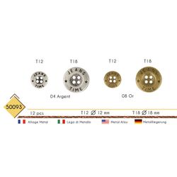 M50093 4-Hole Metal Jeans Button