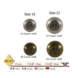 M50121 Metal Button with Crown