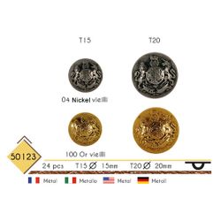 M50123 Metal Regal Crest Button