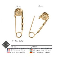 M50251 Gold Colored Safety Pin