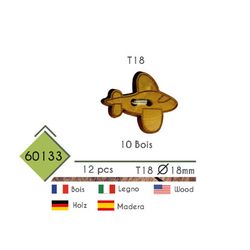 M60133 Toy Airplane Wooden Button