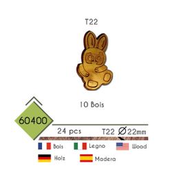 M60400 Wooden Bunny Button