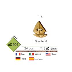 M60403 Wood Button - Sailboat
