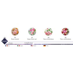 M60688 Wood Button with Floral Designs, 18mm