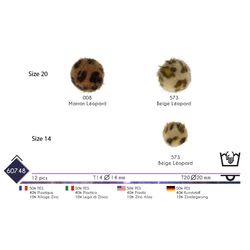 M60748 Leopard Puff-Ball Shank Button