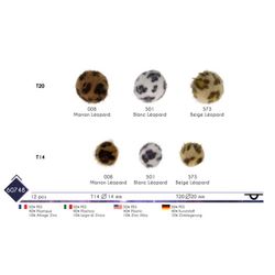 M60748 Leopard Puff-Ball Shank Button