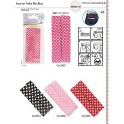 M65014 Iron-On Polka-Dot Bias Tape, 20mm