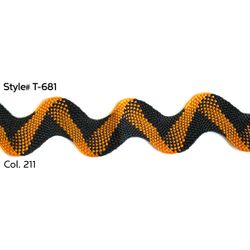 T-681 Black & Orange Ric Rac, 1&