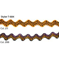 T-684 Polyester Ric Rac with Filigree, 1/2&