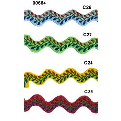 T-684 Polyester Ric Rac with Filigree, 1/2&
