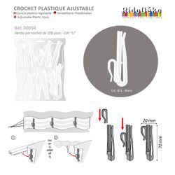 00034 Adjustable Curtain Hooks in Bulk