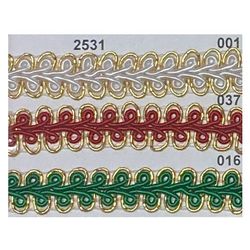 T-2531 Guimp Braid with Metallic Edge, 1/2&