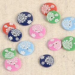 M60837 Snowflake Button, 2-Hole