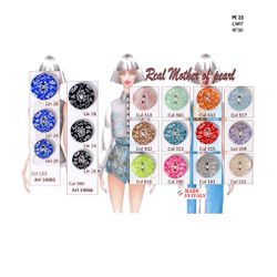 B14066 2-Hole Button , Mother of Pearl w/ Filigree