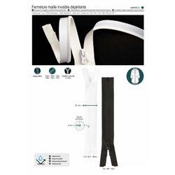 M01975 Separable Invisible Zipper, Waterproof