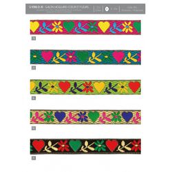 04780 Jacquard Galon w/ Flowers & Hearts, 25mm