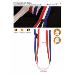 M01986 Red/White/Blue Separable Zipper