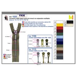 M01025 Metal Zipper, Non-Separable