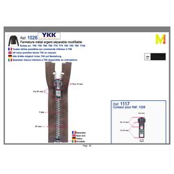 M01026 Metal Zipper, Separable