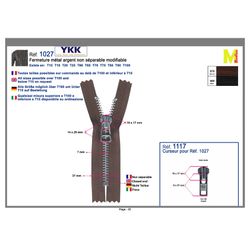 M01027 Metal Zipper, Non-Separable
