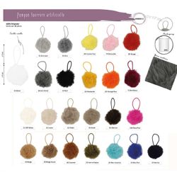 M08909 Artificial Fur Pompon Tassel, 4cm