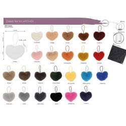 M08910 Artificial Fur Heart Shaped Pompon Tassel