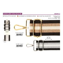 M06935 Adjustable Striped Shoulder Strap with Swivel Clips