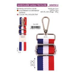 M06938 Adjustable Red, White, Blue Shoulder Strap with Swivel Clips