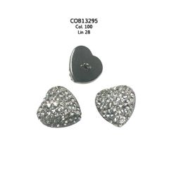 COB13295 Rhinestone Heart Button