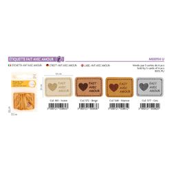 M08914 Fait Avec Amour Labels, 6 Pcs/Pk