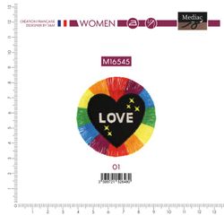 M16545 Rainbow Love Patch with Fringe