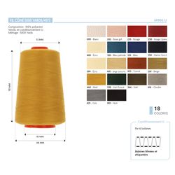 M00906 5000 Yard Cone of Thread, 100% Polyester