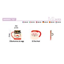 M60880 Snowman/Santa Buttons