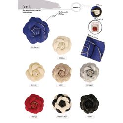 M08926 Faux Leather Flower Brooch, 7cm