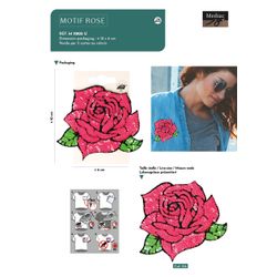 M11805 Pink Sequin Rose Applique XL