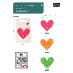 M11806 Sequin Heart Applique, XL